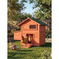 Pawhut Chicken Coop, Wooden Hen House With Nesting Box, Pull-Out Tray, Sliding Window, Waterproof Roof, Perches And Ramp, Poultry Cage For 2 Chickens, Ducks, Rabbits, Orange