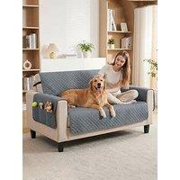 Pawhut Waterproof Sofa Cover 2 Seater, Soft Couch Cover For Dogs Cats Pets, Non Slip Sofa Slipcoevr With Elastic Straps Furniture Protector For Living Room, 255L X 177W, Grey