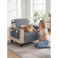 Pawhut Waterproof Sofa Cover, Soft Couch Cover For Dogs Cats Pets, Non Slip Sofa Slipcoevr With Elastic Straps Furniture Protector For Living Room, 192L X 177W, Grey