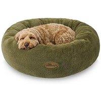 Silentnight Luxury Faux Fur Calming Donut Bed - Green - Small