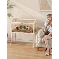 Pawhut Wooden Hamster Cage, Gerbil Cage With Openable Top, Seesaws, Platforms, Water Bottle, Small Animal Habitat For Syrian, Dwarf, Mouse, Rats, Rodent, 110 X 52 X 101 Cm
