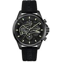 Lacoste Arthor Skeleton Dial And Black Silicone Strap Multifunction Watch