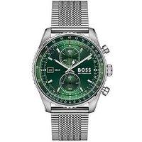 Boss Gents Boss Skytraveller Pro Stainless Steel Mesh Watch