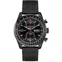 Boss Gents Boss Skytraveller Pro Black Ip Mesh Watch
