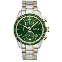 Boss Gents Boss Grand Prix Vitesse Two Tone Stainless Steel And Gold Ip Watch