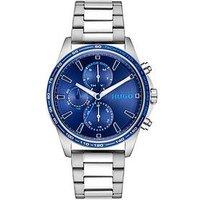 Hugo Blue Dial Stainless Steel Multifunction Drift Watch
