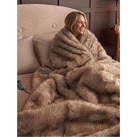 Silentnight Silentnight Prestige Faux Fur Heated Throw Natural