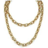 Olivia Burton Gold Ip Honeycomb Geo Chain Link Necklace