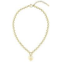 Lacoste Jewelry Ladies' Love My Croc Yellow Gold Ip Beads Necklace With Heart Charm