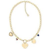 Tommy Hilfiger Women'S Gold Plated Heart Charm Necklace