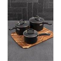 Circulon Total Hard Anodised Saucepan Set, 3Pce