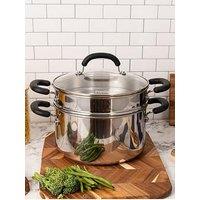 Prestige Made To Last Stockpot With Steamer Basket, 24Cm