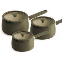 Prestige Ceramic Edition - 3 Pc Non-Stick Saucepan Set: 16Cm , 18Cm , 20Cm: Urban Olive