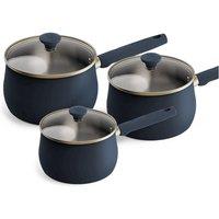 Prestige Stainless Edition - 3 Pc Uncoated Saucepan Set: 16Cm , 18Cm , 20Cm: French Navy