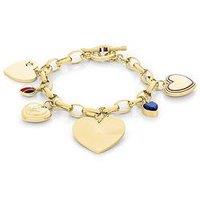 Tommy Hilfiger Gold Plated Heart Charm Bracelet