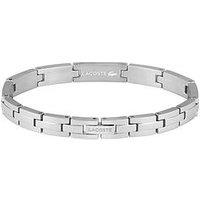 Lacoste Men'S Stencil Stainless Steel And Green Enamel Crocodile Bracelet