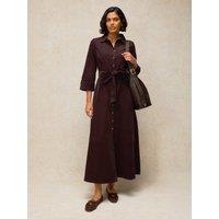 White Stuff Womens Soma Soft Cord Tie Waist Shirt Dress - Brown