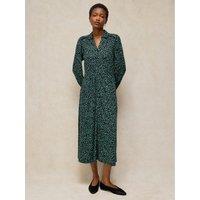White Stuff Womens Reegan Soft Jersey Button-Through Midi Dress - Green