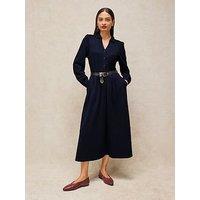 White Stuff Reegan Jersey Shirt Midi Dress - Navy