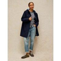 White Stuff Womens Willow Waterproof Hooded Popper Coat - Navy