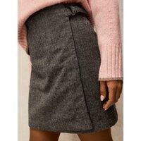 White Stuff Womens Wilma Wrap Tweed Mini Skirt - Grey