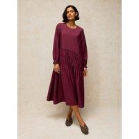 White Stuff Womens Adeline Drop Waist Tiered Midi Dress - Purple