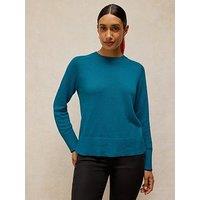 White Stuff Sienna Textured Knit Crew Neck Jumper - Blue