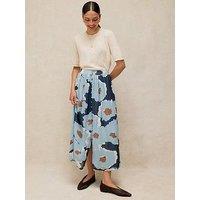 White Stuff Leela Painterly Floral Maxi Skirt - Blue