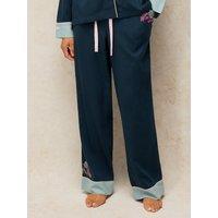 White Stuff Womens Nina Soft Twill Wide Leg Pyjama Bottoms - Navy