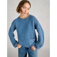 White Stuff Gigi Textured Knit Jumper - Blue