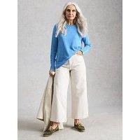 White Stuff Olive Crew Neck Fine Knit Jumper - Blue
