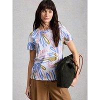 White Stuff Abbie Printed Crew Neck T-Shirt - Cream