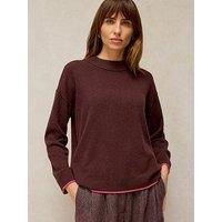 White Stuff Cashmere Crew Neck Fine Knit Jumper - Red