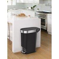 Simplehuman 40L Plastic Slim Pedal Bin With Liner Rim, Black
