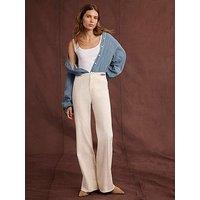 Mint Velvet Women'S Gold-Tone Disc Detail Vintage Flare Jeans - Cream