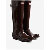 Hunter Womens Original Tall Gloss Wellington Boot - Brown