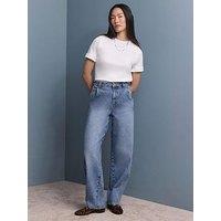 Mint Velvet Indigo Relaxed Barrel Jeans - Blue