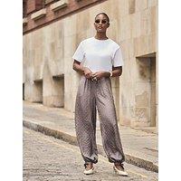 Mint Velvet Checked Soft Balloon Trousers - Brown