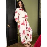 Jim Jam The Label Bow Fleece Lounge Set - Cream