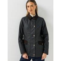 Belstaff Womens Burghley Waxed Cotton Cord Collar Jacket - Black