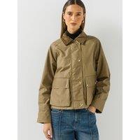 Belstaff Womens Corduroy Collar Popper Front Jacket - Beige