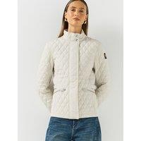 Belstaff Womens Maya Quilted Funnel Neck Jacket - White