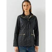 Belstaff Womens Madison Funnel Neck Zip Pocket Jacket - Black
