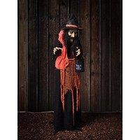 Lights4Fun 1.6M Animated Witch With Candy Bag Halloween Decoration
