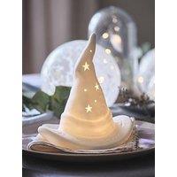 Lights4Fun Porcelain Witches Hat Pre Lit Decoration