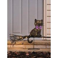 Lights4Fun Witchy Cat On Broom