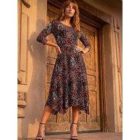 Roman Speckled Hanky Hem Dress