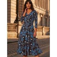 Roman Floral Puff Print Cross Dress