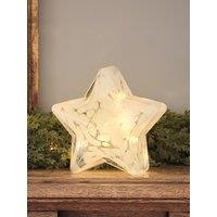 Lights4Fun Champagne And White Confetti Glass Star
