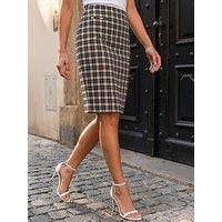 Roman Check Stretch Skirt